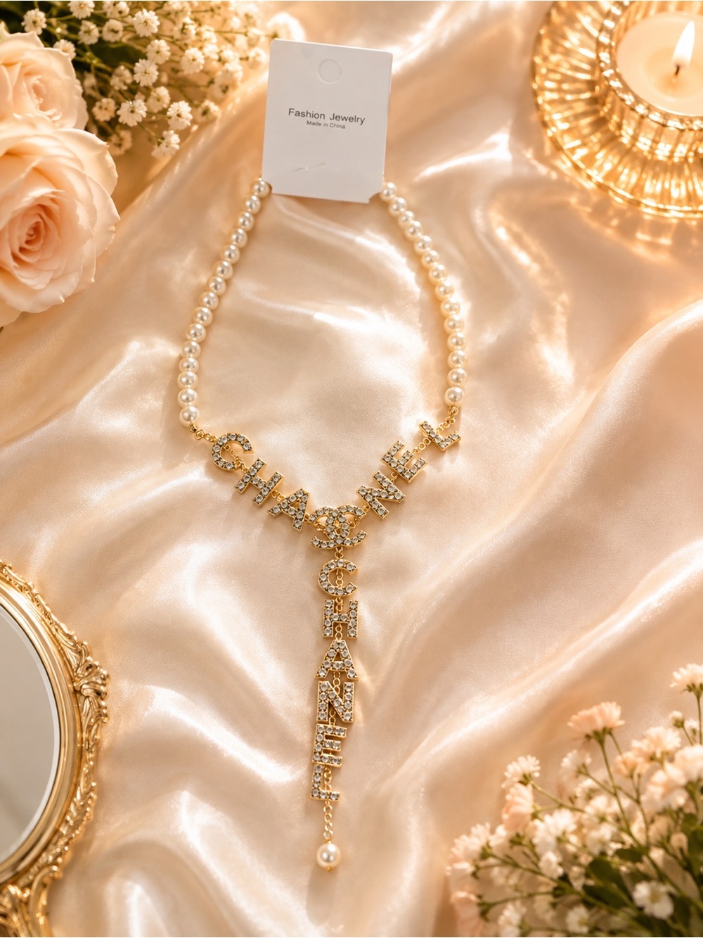 Pearl and gold necklace